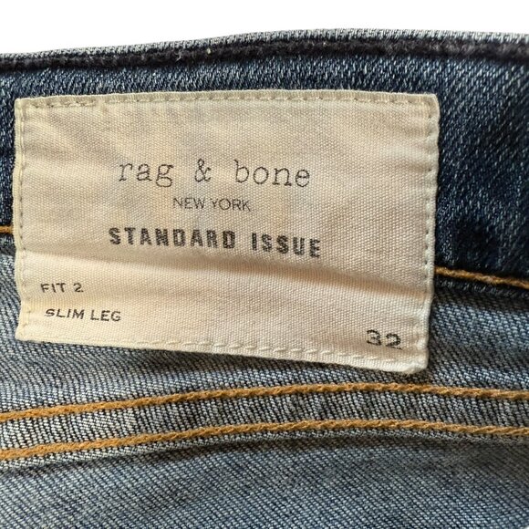 Rag & Bone Standard Issue Jeans Fit 2 Slim Leg Size Men's 32 Canning USA Made